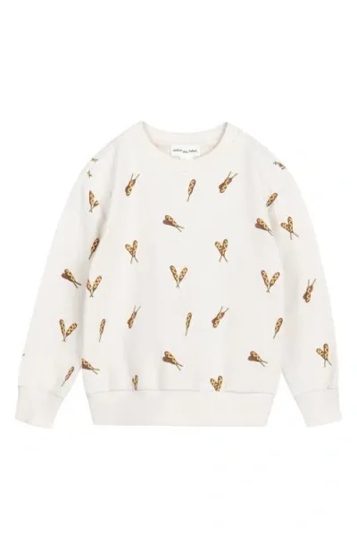 Miles Baby Miles The Label Kids' Corn Dog French Terry Sweatshirt In Beige