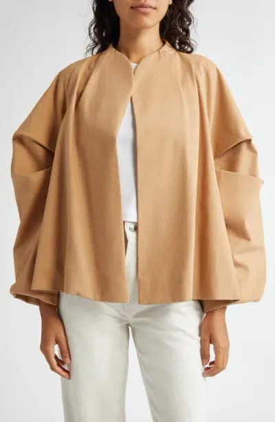 Mille Amie Open Front Jacket In Almond