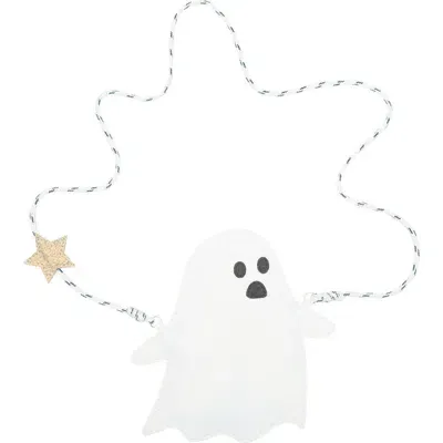 Mimi & Lula Kids' Glitter Ghost Crossbody Bag In White