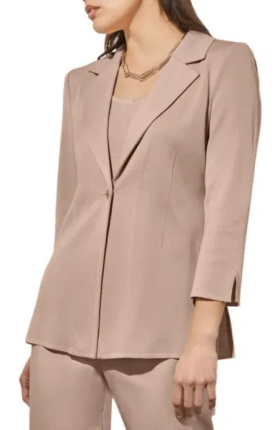 Ming Wang One-button Knit Blazer In Java