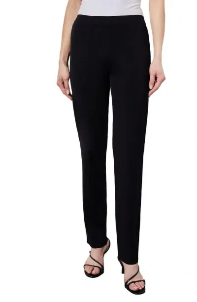 Ming Wang Straight Leg Knit Pants In Black