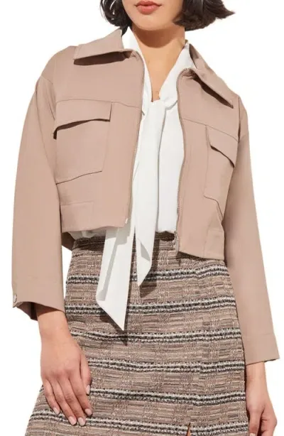 Ming Wang Zip Front Crop Jacket In Java