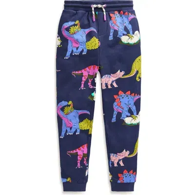 Mini Boden Kids' Dino Print Cotton Joggers In Multi Dino Family