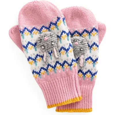 Mini Boden Kids' Fair Isle Mittens In Bunny