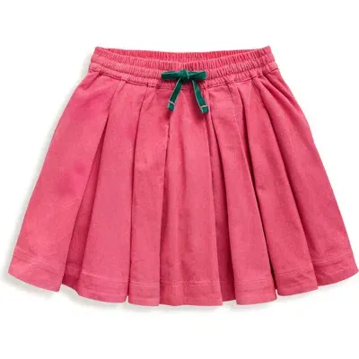 Mini Boden Kids' Twirly Pleated Cotton Skirt In Rose Pink Cord