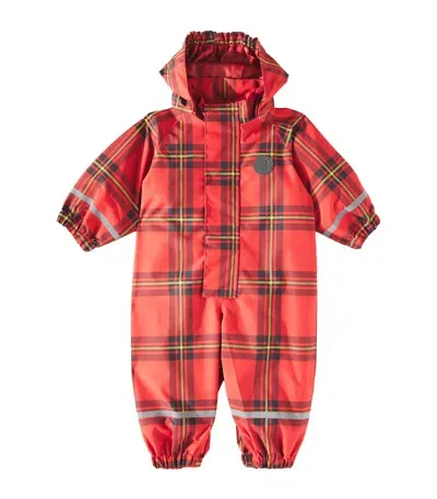 Mini Rodini Baby Edelweiss Fleece Overalls In Rot