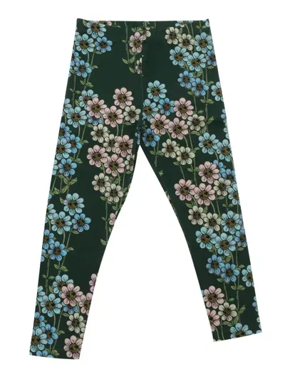 Mini Rodini Daisys Aop Leggings In Green