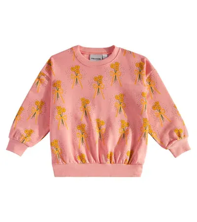 Mini Rodini Kids' Floral Cotton Jersey Sweatshirt In Pink