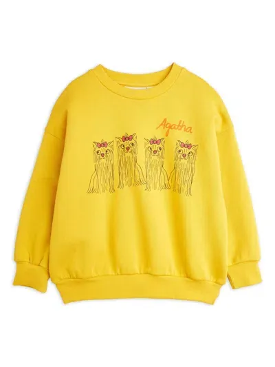 Mini Rodini Kids' Graphic-print Sweatshirt In Yellow