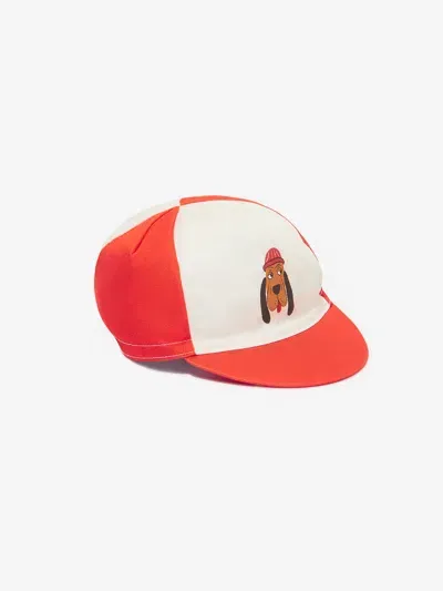 Mini Rodini Bloodhound Cotton Baseball Cap In Red