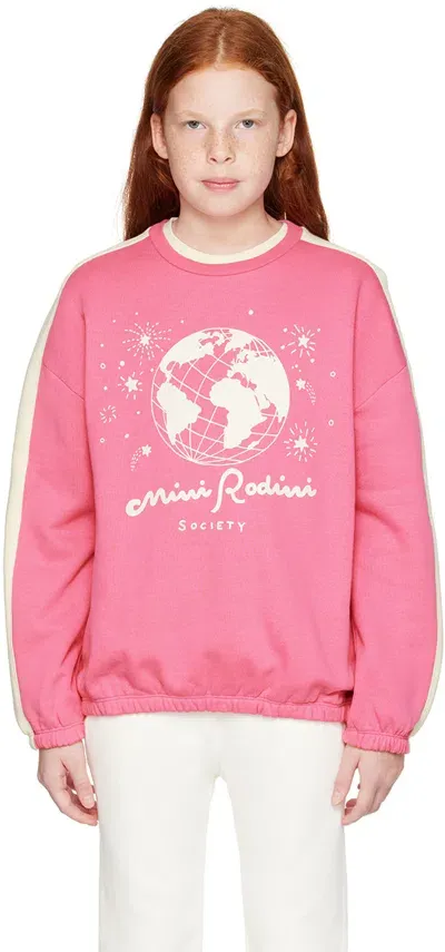 Mini Rodini Kids Pink Society Sp Sweatshirt In 28 Pink