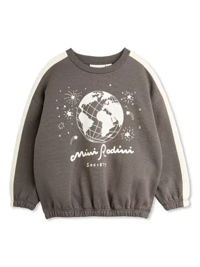 Mini Rodini Kids' Society Panel Sweatshirt In Grey