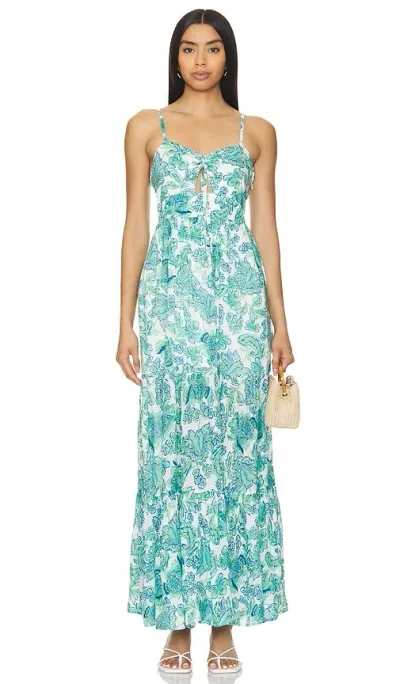 Minkpink Alessia Dress In Blue & Green Floral