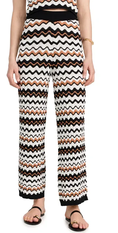 Minkpink Elena Wave Crochet Pants Black/tan