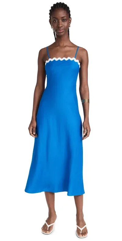 Minkpink Florence Rikrak Midi Dress Cobalt In Blue