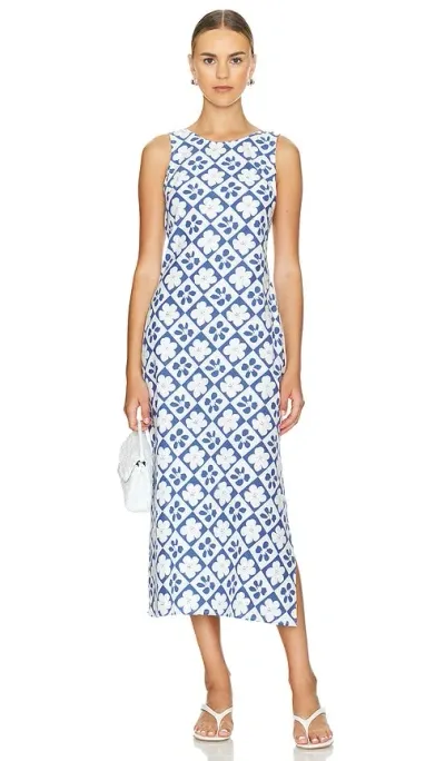 Minkpink Vivi Dress In Blue & White Floral