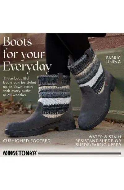 Minnetonka Joli Bootie In Charcoal Multi