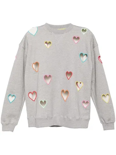 Mira Mikati Heart-motif Cut-out Sweatshirt In Grey