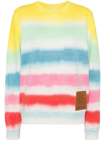 Mira Mikati Tie-dye Leather-patch Sweatshirt In Yellow