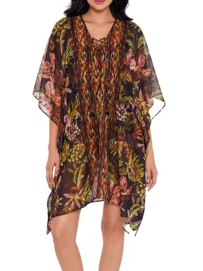 Miraclesuit Botanico Caftan Cover-up In Black Multi