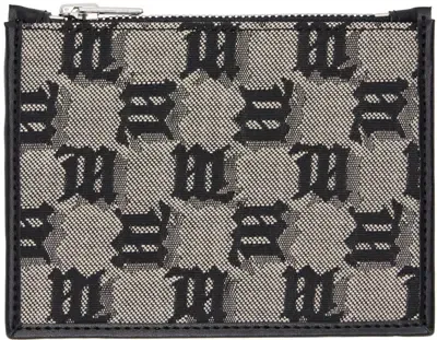 Misbhv Black Jacquard Monogram Card Holder In Mlc