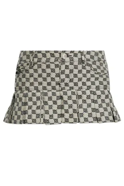 Misbhv Classic Monogram Pleated Skirt In Multi