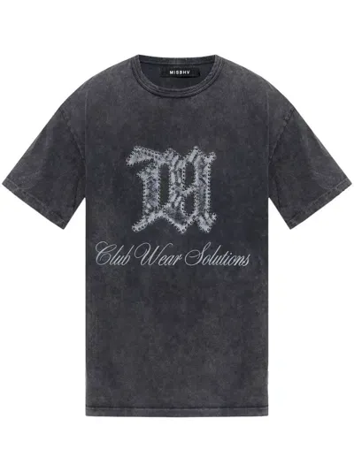 Misbhv Logo-print T-shirt In Stone Wash