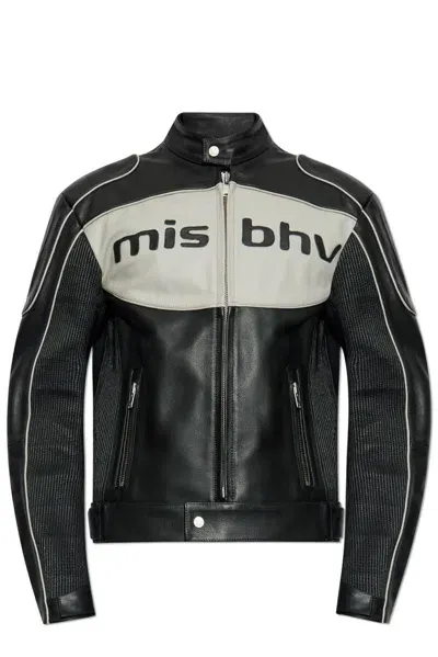 Misbhv Moto Leather Zip In Black