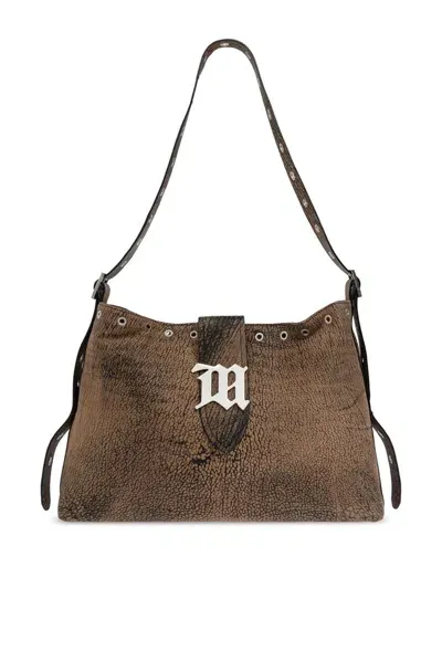 Misbhv Safari Eyelets Detailed Hobo Bag In Brown