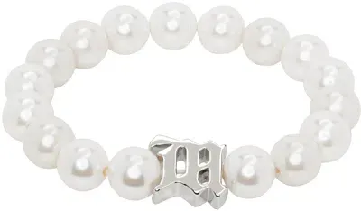 Misbhv White Pearl Bracelet In White/silver