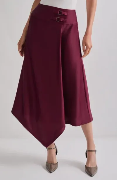 Misook Asymmetric Maxi Skirt In Sangria