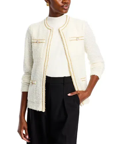 Misook Boucle Jacket In New Ivory