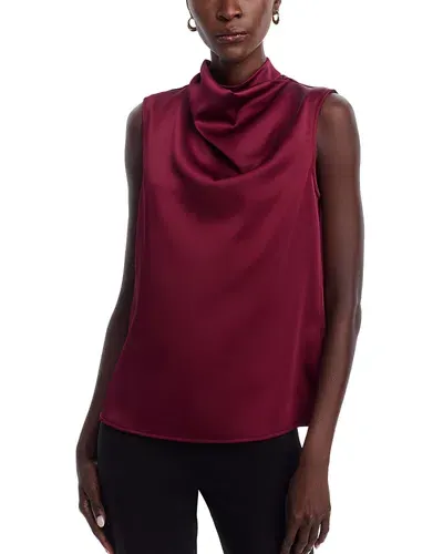 Misook Draped Tank Top In Mahogany