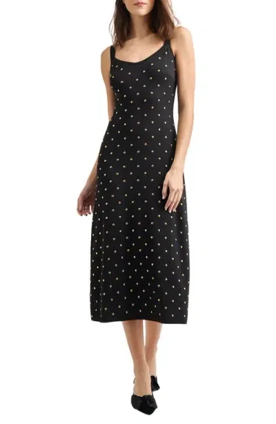 Misook Studded Midi Dress In Black