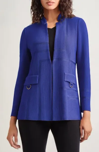 Misook Tailored Knit Blazer In Starry Night Blue