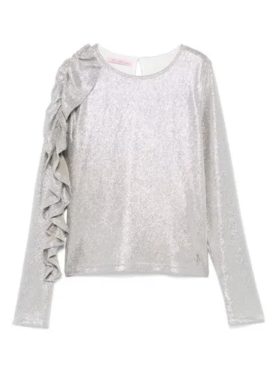 Miss Blumarine Kids' Moda Top In Silver