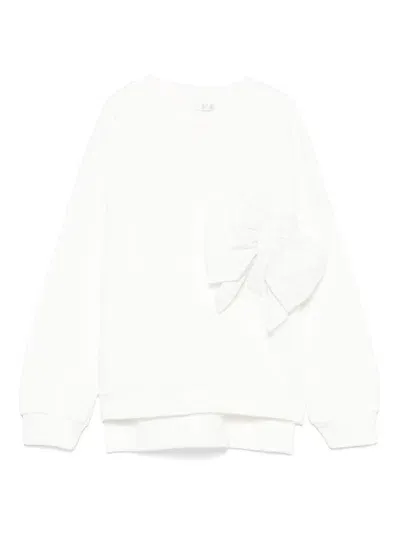 Miss Grant Kids' Bow-detailed Sweatshirt In White