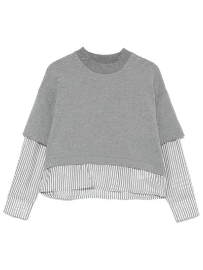 Miss Grant Kids' Layered Sweater In Grey