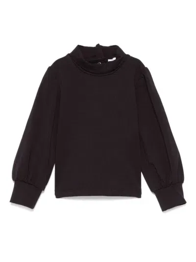 Miss Grant Babies' Pleat-detail Sweatshirt In Black