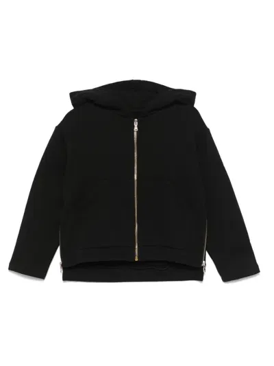 Miss Grant Kids' Zip-details Hoodie In Black