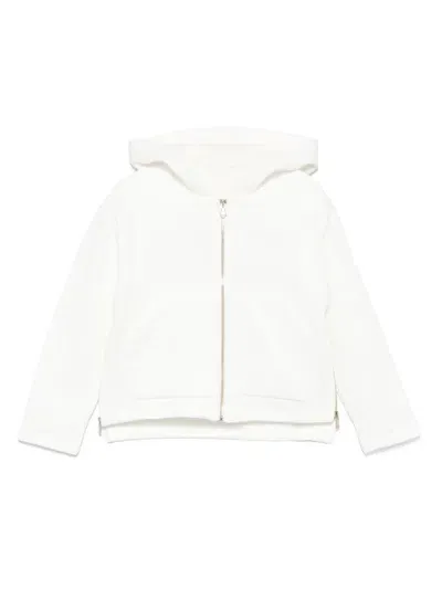 Miss Grant Kids' Zip-details Hoodie In Neutrals