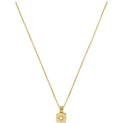 Missoma Engravable Cubic Zirconia Star Pendant Necklace In Gold