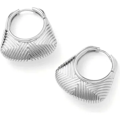 Missoma Hera Ridge Hoop Earrings In Silver