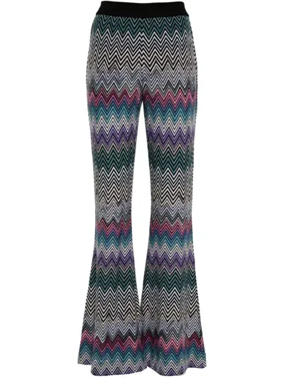 Missoni Blue Flared Zigzag Trousers