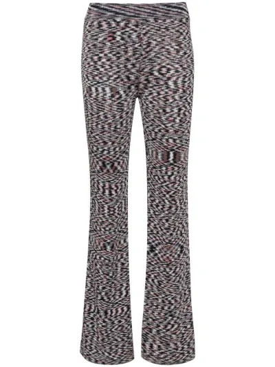 Missoni High-waist Flared Trousers In Blue