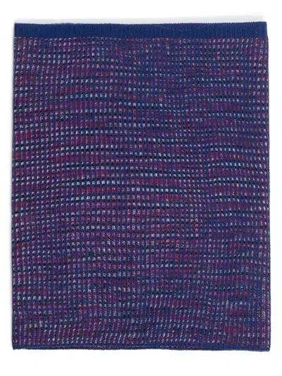 Missoni Striped Wool Scarf In Blue