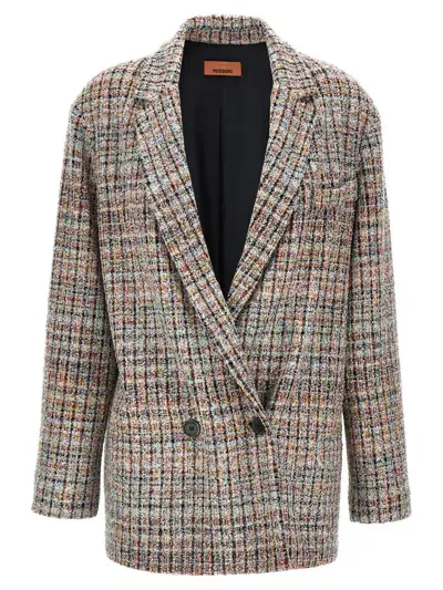 Missoni Textured Fabric Double-breasted Blazer In Multicolor