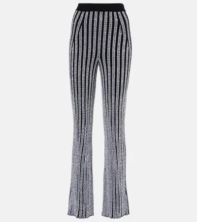 Missoni Chevron Lamé Flared Pants In Black