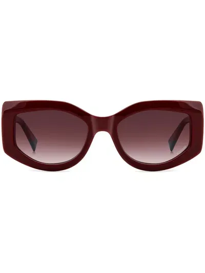 Missoni Eyewear Logo-engraved Cat-eye Sunglasses In 红色