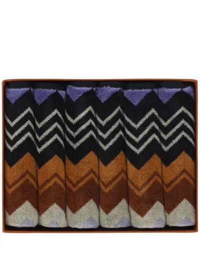 Missoni Giacomo Towel Set (set Of Six) In Black